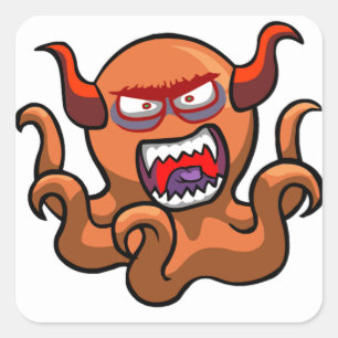 Monster Fyrkantigt Klistermärke