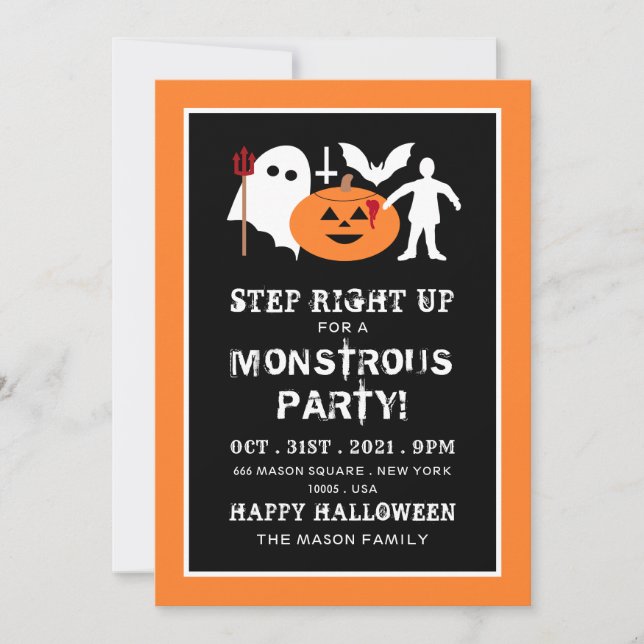 Monster Gang, inbjudan till Halloween fest (Framsida)
