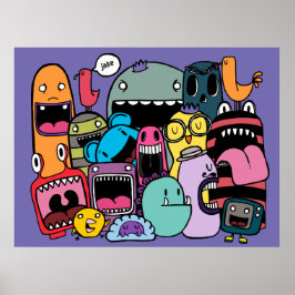 Monster Gang Personlig Namn Street Art Poster