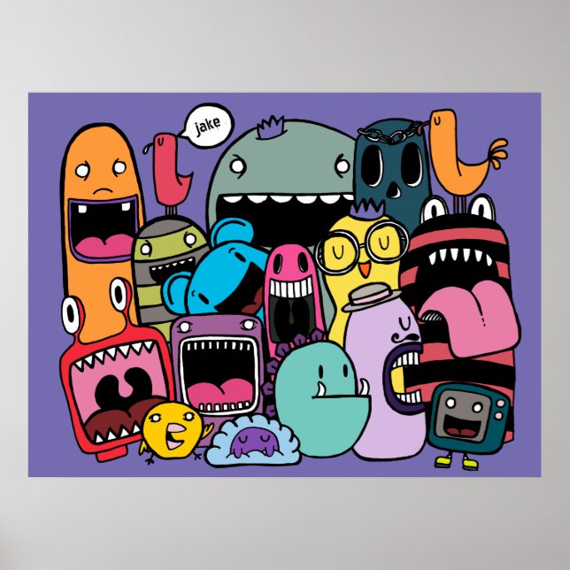 Monster Gang Personlig Namn Street Art Poster (Framsidan)