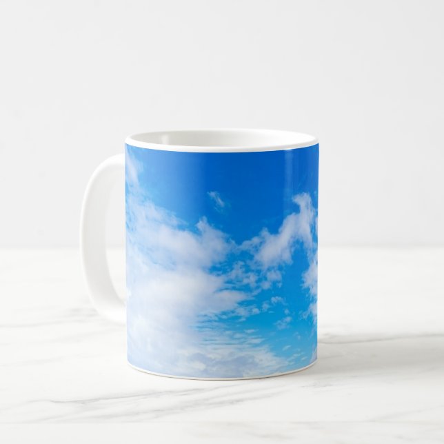 Mönster-gåvor från Blå himmel moln Kaffemugg (Framsida vänster)