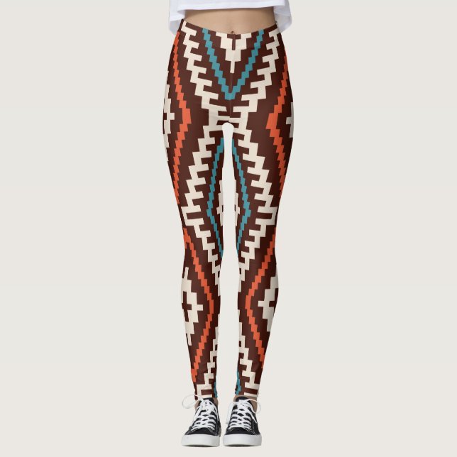 Mönster Geometric Mode Snyggt Cute Leggings (Framsida)