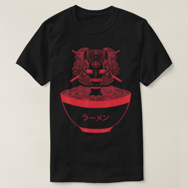 Monster Girl Ramen Noodles T Shirt (Design framsida)