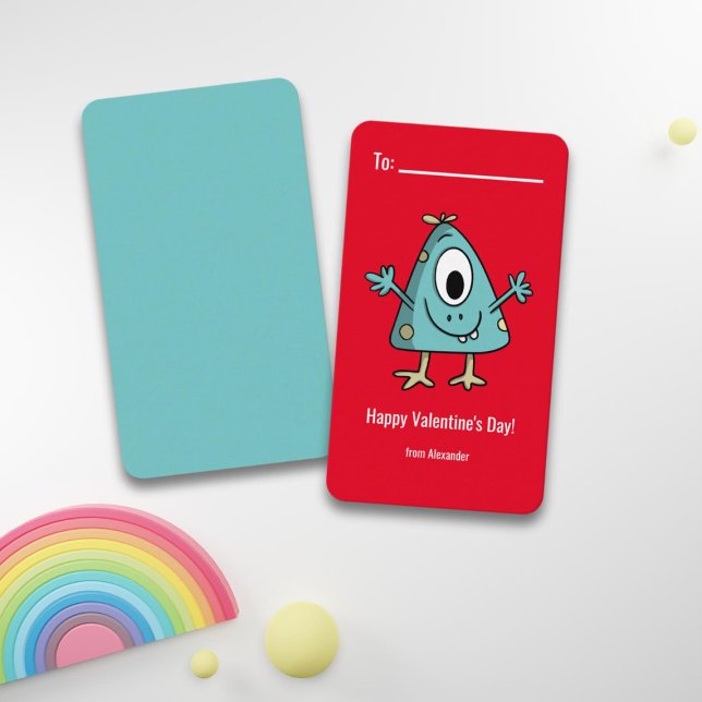 Monster God Alla hjärtans dag Skola  Anteckningskort (Skapare uppladdad)