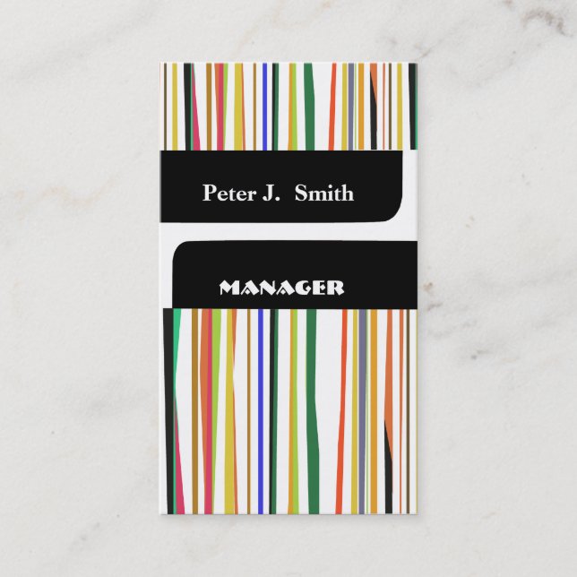 Mönster görar randig utöva yrkesmässigt modernt visitkort (Framsida)