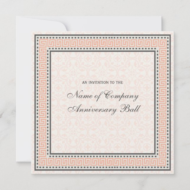 Mönster & Gräns 1 firandeårsdag Boll Inbjudningar (Framsida)