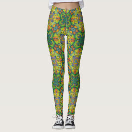 Mönster grönt leggings