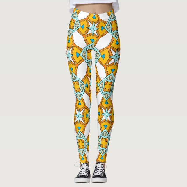 Mönster grönt leggings (Framsida)