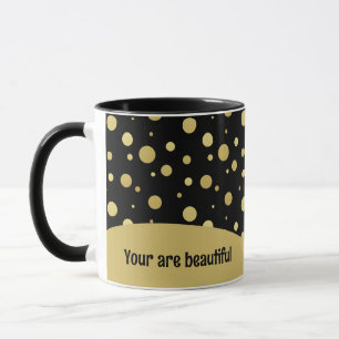 Mönster Guld Polka-kaffe Mugg