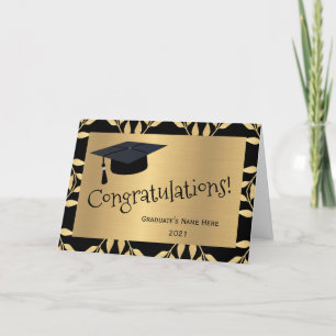 Mönster Guld Svarta Grattisen Studenten Kort