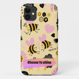 Mönster gulliga Bees iphone case