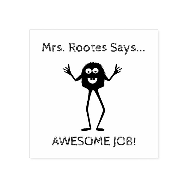 Monster Guy Teacher Rubber Art Frimärke Stämpel (Tryck)