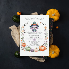 Monster Halloween Fall and Coed Girl Shower Inbjudningar