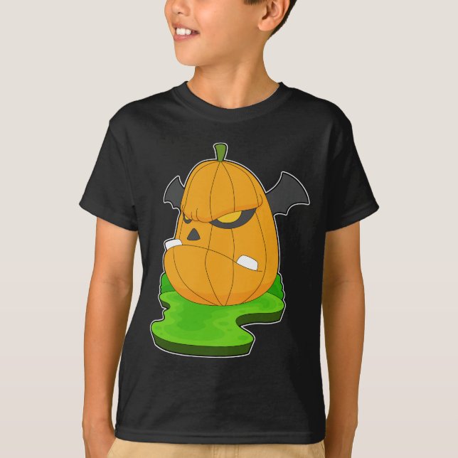 Monster Halloween Pumpkin T Shirt (Framsida)