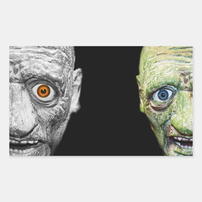 MONSTER HALLOWEEN STICKERS RETANGLE REKTANGULÄRT KLISTERMÄRKE (Framsida)