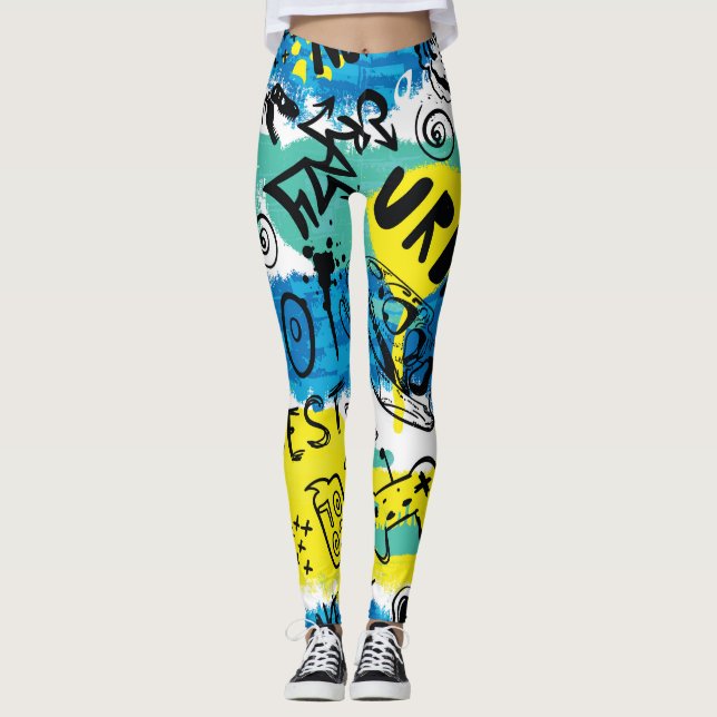 Monster Hand plockade Kids Mönster Leggings (Framsida)