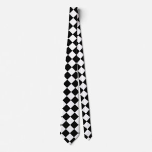 Mönster Hastighetsvägs-Checkers i svart Tävla Slips