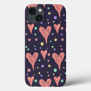 Mönster Hearts Colorful Girly Modern Cute