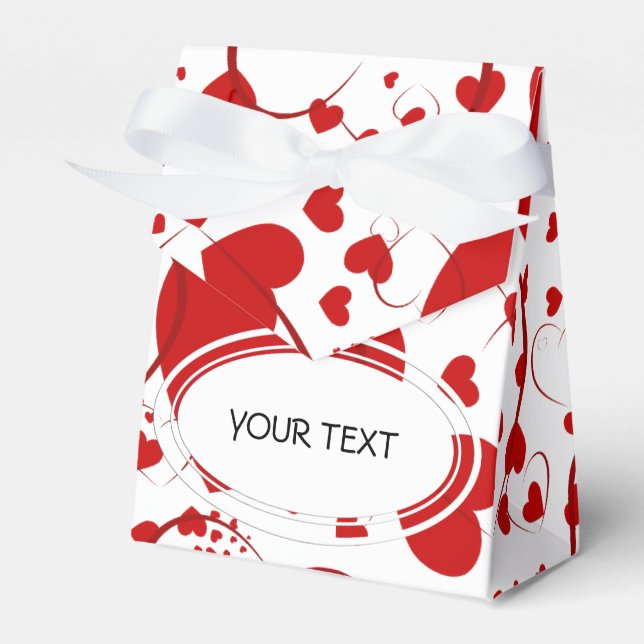 Mönster - Hjärter för kärlek röd + färg och text Presentaskar (Framsidan Sidan)