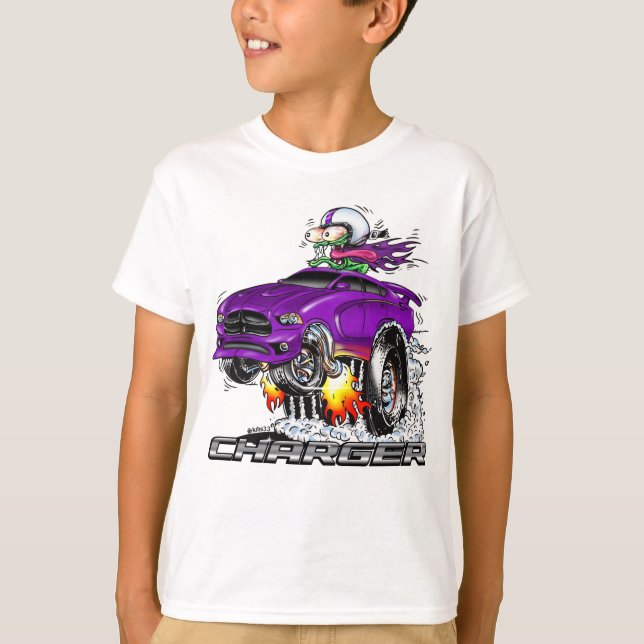 Monster Hot rod (LILA) T Shirt (Framsida)