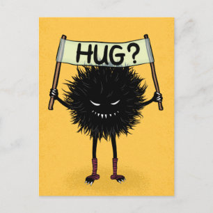 Monster Hug Cute Evil Character Vykort