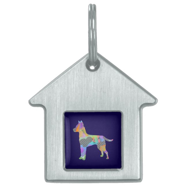 Mönster Hund House ID-bricka Husdjur (Framsidan)