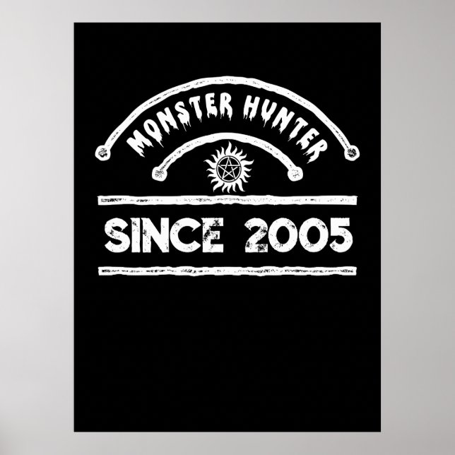 Monster Hunter Sigil Distress Typography Poster (Framsidan)