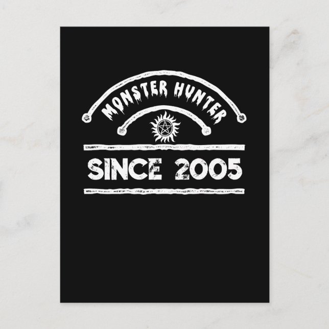 Monster Hunter Sigil Förfallen Typografi Helg Vykort (Framsida)