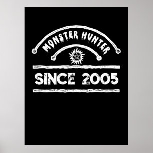 Monster Hunter Sigil Förfallen Typografi Poster