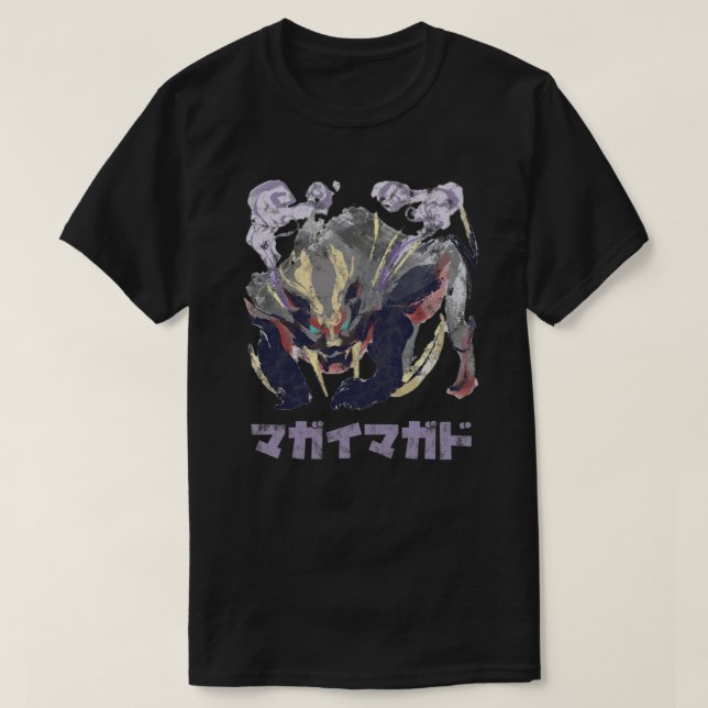 Monster Hunter Stiga upp Magnamalo Kanji Icon T Shirt (Design framsida)