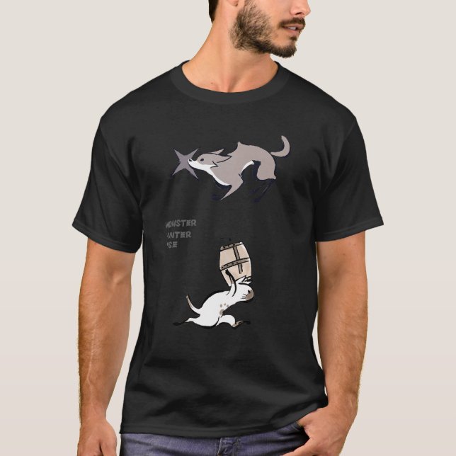Monster Hunter Stiga upp Palico&palamute T Shirt (Framsida)