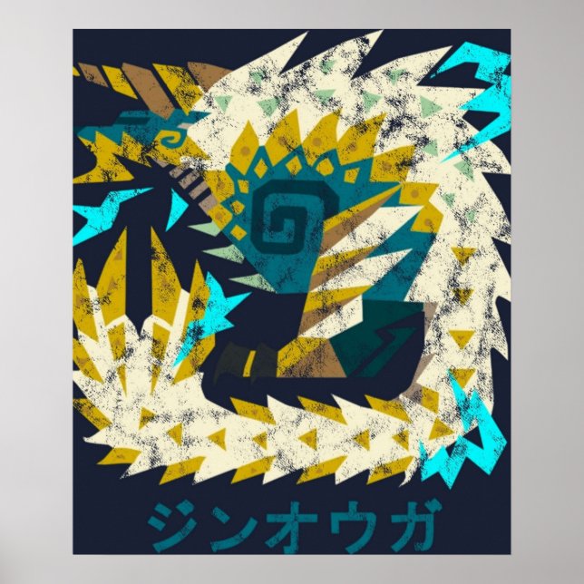 Monster Hunter World Iceborne Zinogre Kanji Icon Poster (Framsidan)