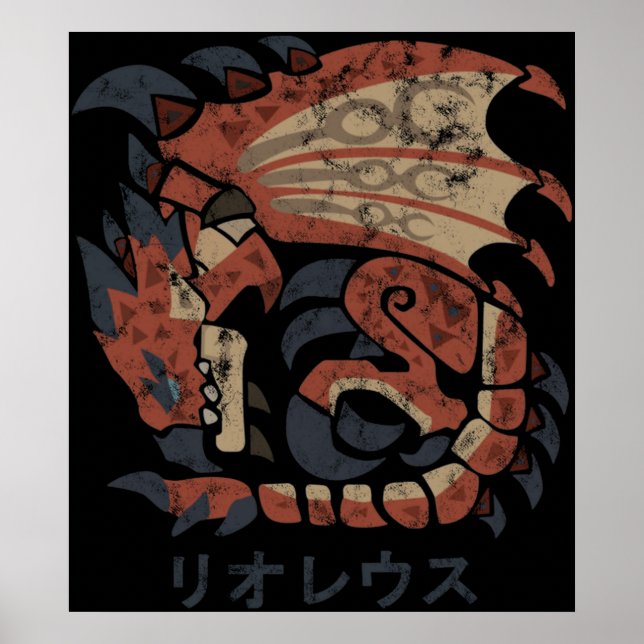 Monster Hunter World Rathalos Kanji Icon Poster (Framsidan)