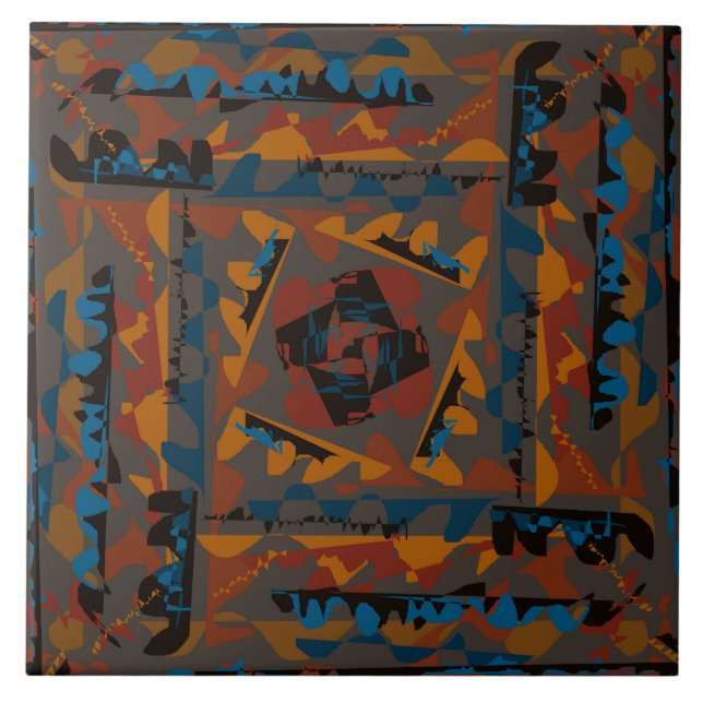 Mönster i Abstrakt i sydvästra Stil Kakelplatta (Framsidan)