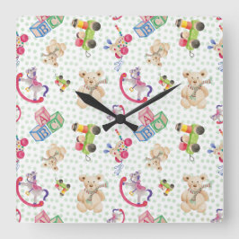 MÖNSTER i BARN LEKSAKER Fyrkantig Klocka