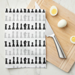 Mönster i Biet-spelet i modern geometrisk schack Kökshandduk