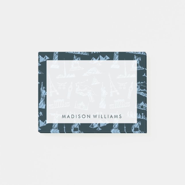 Mönster i Blues Mönster Post-it Block (Framsida)