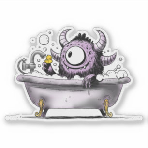 Monster i Bubble Bath Klistermärken