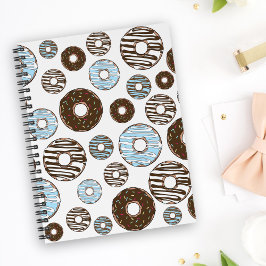 Mönster i Donuts, blå Donuts, brun Donuts Anteckningsbok