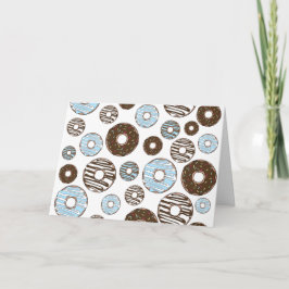 Mönster i Donuts, blå Donuts, brun Donuts Kort