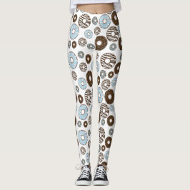 Mönster i Donuts, blå Donuts, brun Donuts Leggings