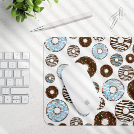 Mönster i Donuts, blå Donuts, brun Donuts Musmatta
