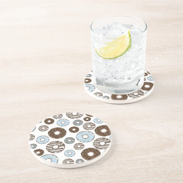 Mönster i Donuts, blå Donuts, brun Donuts Underlägg (Sidan)