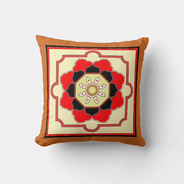 Mönster i färglös orientalisk Stil Design Kudde (Framsida)