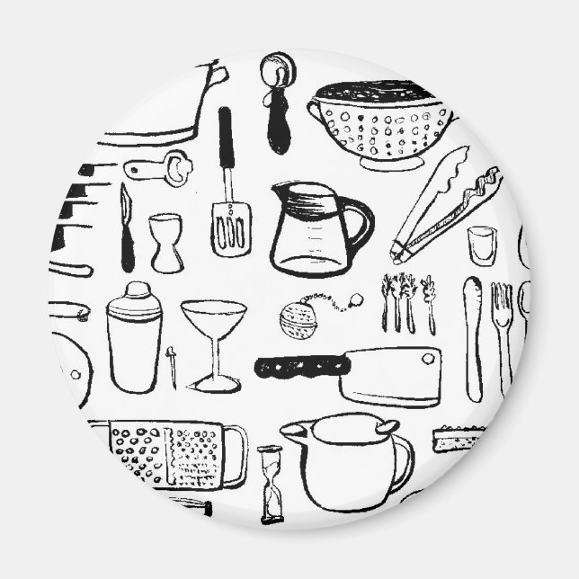 Mönster i färglöst köks magnet (Framsidan)