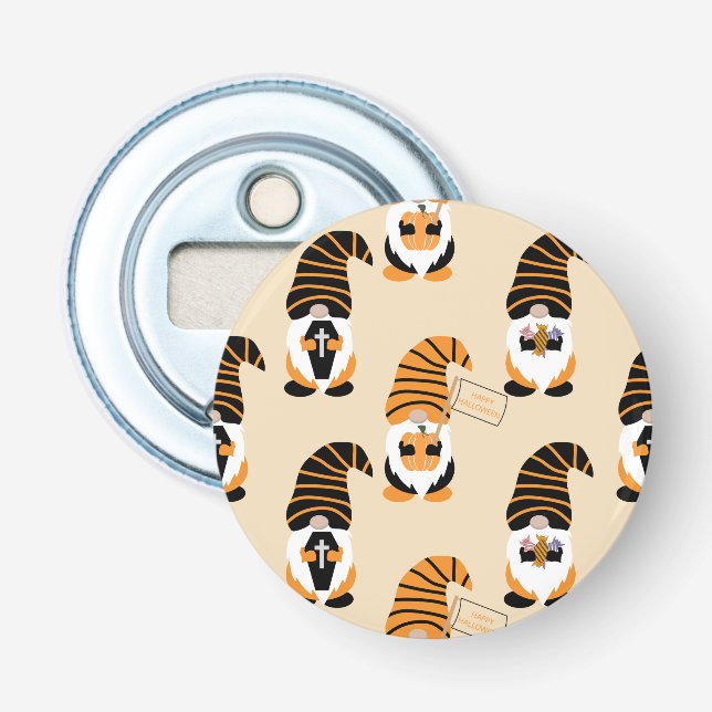 Mönster i Gnomes, Halloween Gnomes Bus eller godis Flasköppnare (Framsidan)