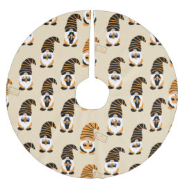 Mönster i Gnomes, Halloween Gnomes Bus eller godis Julgransmatta Borstad Polyester