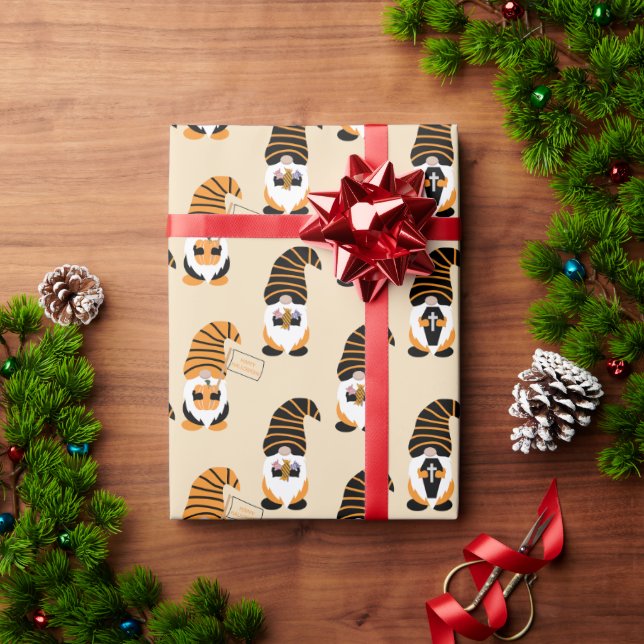 Mönster i Gnomes, Halloween Gnomes Bus eller godis Presentpapper (Julgåva)