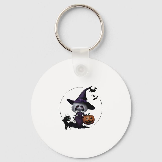 Monster i Halloween Sticker Nyckelring (Framsida)
