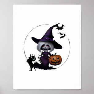 Monster i Halloween Sticker Poster